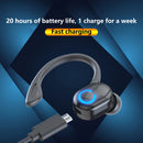 5.2 Headset, Single Ear Earpiece Earphone with Mic, Hook, Noise Canceling Headset for Business, Trucker, Driver, Wireless Headphone with Ear Caps for iPhone, for SamSung, for Android