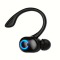 5.2 Headset, Single Ear Earpiece Earphone with Mic, Hook, Noise Canceling Headset for Business, Trucker, Driver, Wireless Headphone with Ear Caps for iPhone, for SamSung, for Android
