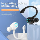 5.2 Headset, Single Ear Earpiece Earphone with Mic, Hook, Noise Canceling Headset for Business, Trucker, Driver, Wireless Headphone with Ear Caps for iPhone, for SamSung, for Android
